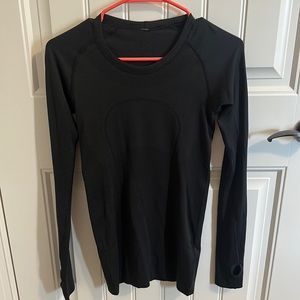lulu swiftly tech long sleeve- 4- black